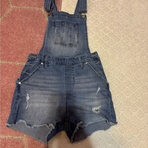 No Boundaries Light Blue Denim Overalls